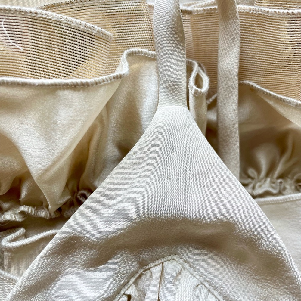 Elegant Cream Ruffle Prom Dress - Picture 13 of 15